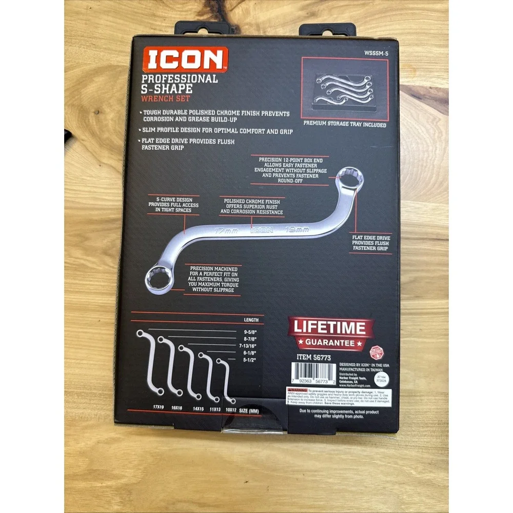Icon S Shape Wrench Set & Icon Angle Open End Set & Icon Crowfoot Wrench-Metric